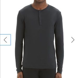 Theory Snap-Button Henley long sleeve mens M black